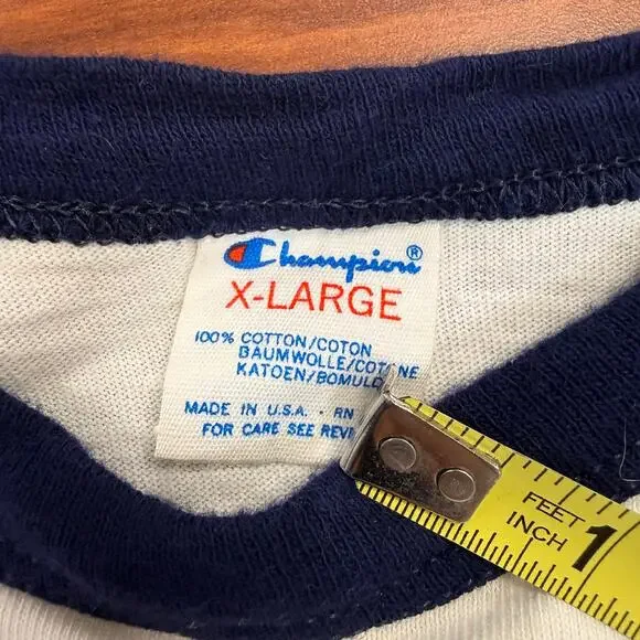 Vtg 70s 80s Champion USMMA Kings Point Merchant Marine Academy Ringer T-Shirt XL - Picture 4 of 11